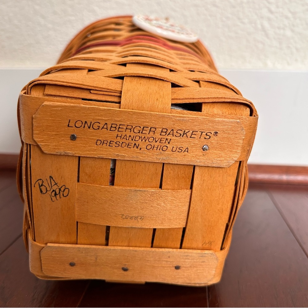 Vintage 1998 Longaberger May Series Snapdragon Basket & Tie-On Ceramic Label - Picture 8 of 9